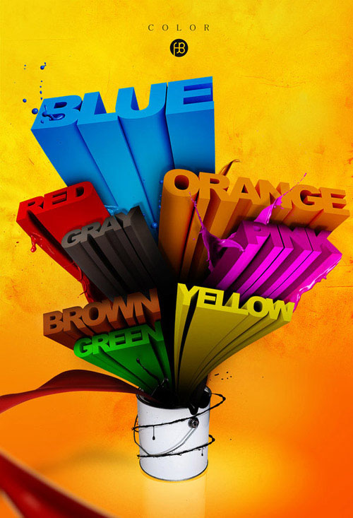 一组新颖并极具冲击力的立体字作品