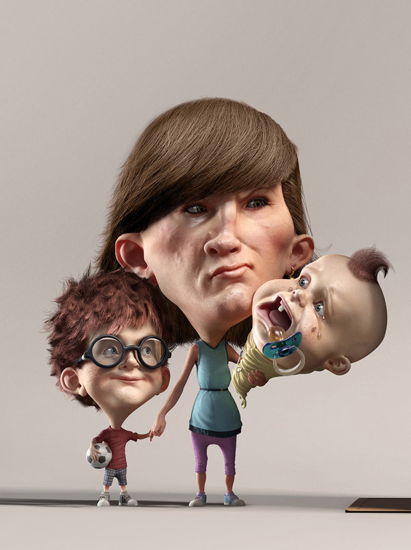 搞笑3d大头人像作品